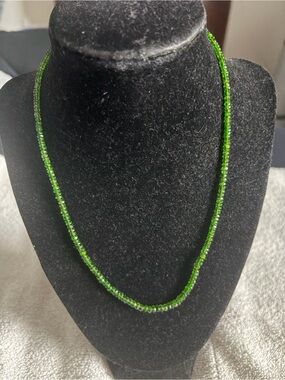 14k Gold Chrome Diopside Faceted Bead Necklace - Elegant Women's Jewelry